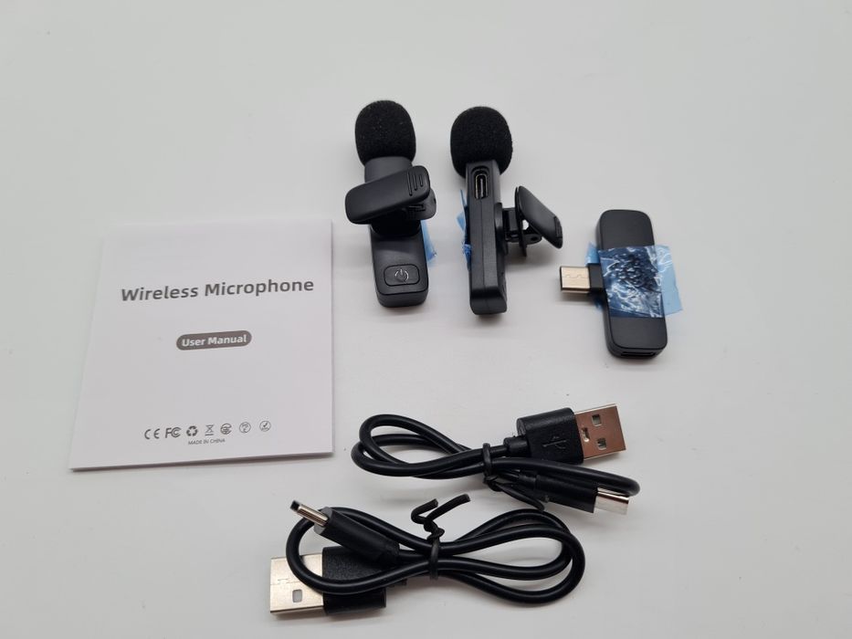 Zestaw 2 mikrofony bezprzewodowe krawatowe USB-C Android