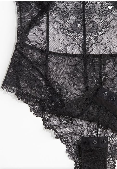 Чорне мереживне боді H&M