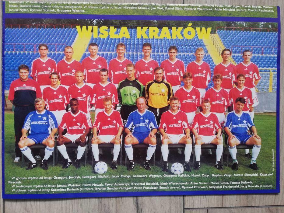 Rozkładany folder drużyn ekstraklasy - sezon 1998/99