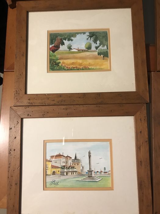 Lote de 12 aguarelas