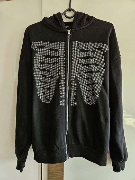 bluza z kryształkami z kapturem Cropp rozmiar S