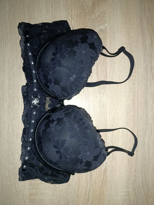 stanik 80 B czarny push up