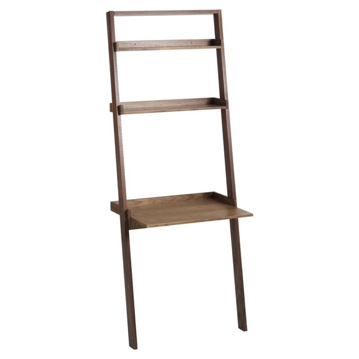 Estante com secretária em nogueira