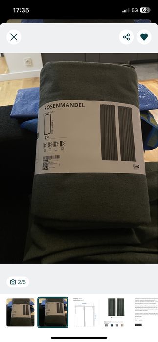 Zasłony zaciemniające Rosenmandel 135/300 IKEA