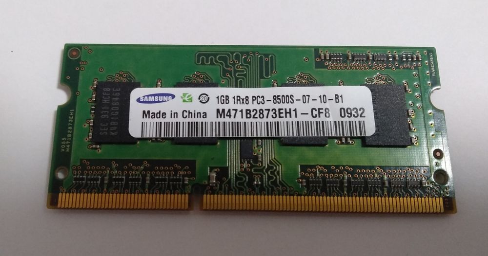 Оперативная память DDR 1GB Samsung ОЗУ 1Rx8 PC3-8500S-07-10-B1 M471B28