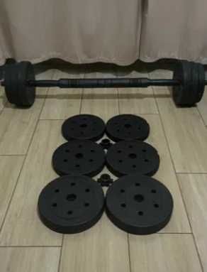 Hantle 2x10KG regulowane bitumiczne gryf łącznik +20KG obciążenia NOWE