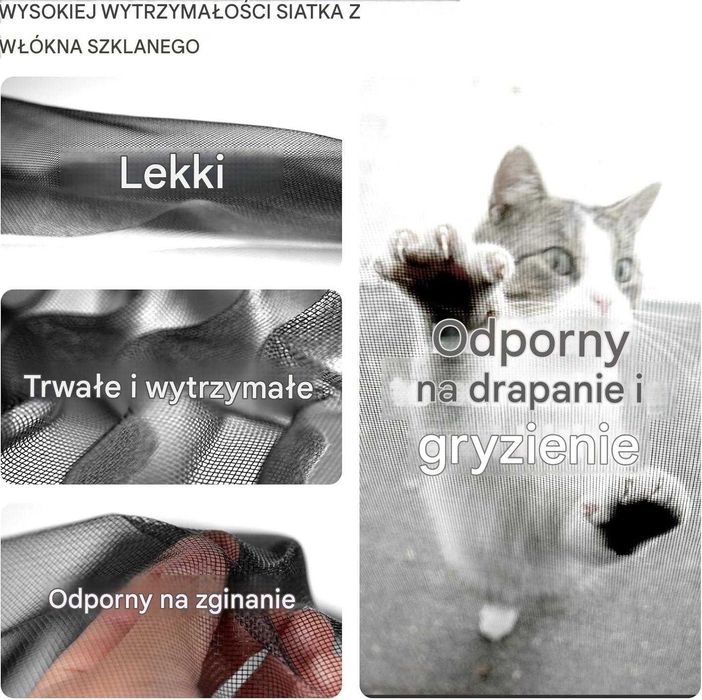 EXTSUD Moskitiera Magnetyczna do Drzwi 110 x 210 cm Włókno Szklane Solidna