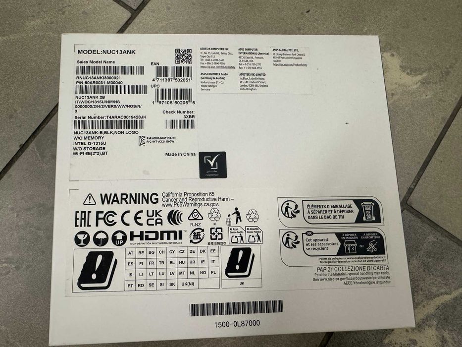Komputer ASUS NUC 13 Pro i3-1315U 8GB DDR4 NVMe 512SSD