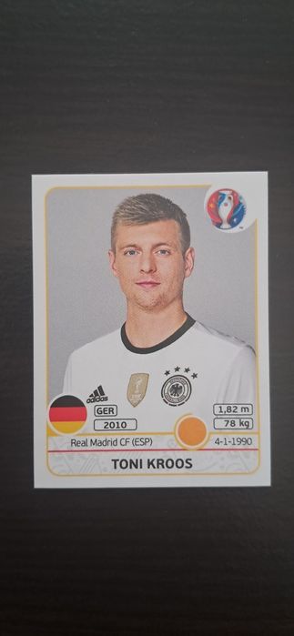 Cromo futebol de Toni Kroos(Euro 2016)da Panini