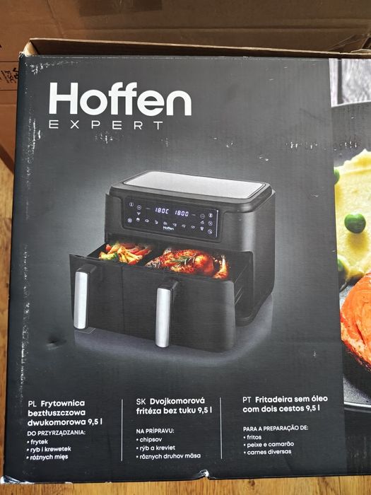 Frytkownica beztłuszczowa 2-komorowa hoffen 9,5L