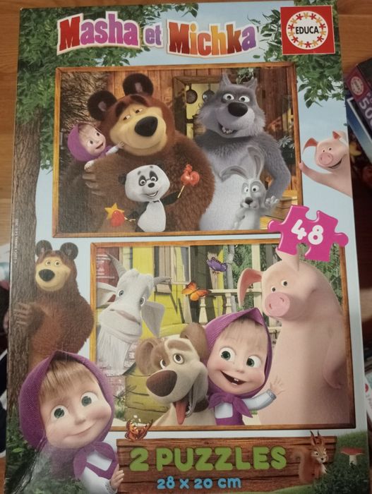 Masha e o urso 2 puzzles com 48 peças cada