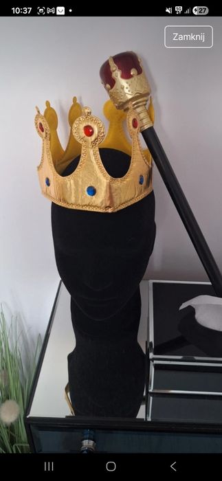 Strój króla dla dorosłych + berlo + korona