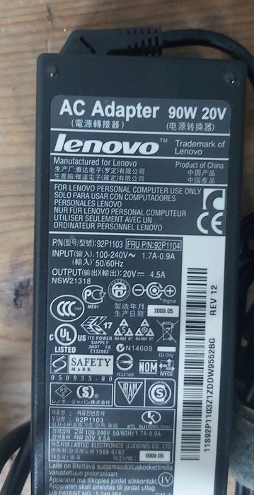 Carregador Lenovo 90W 20V