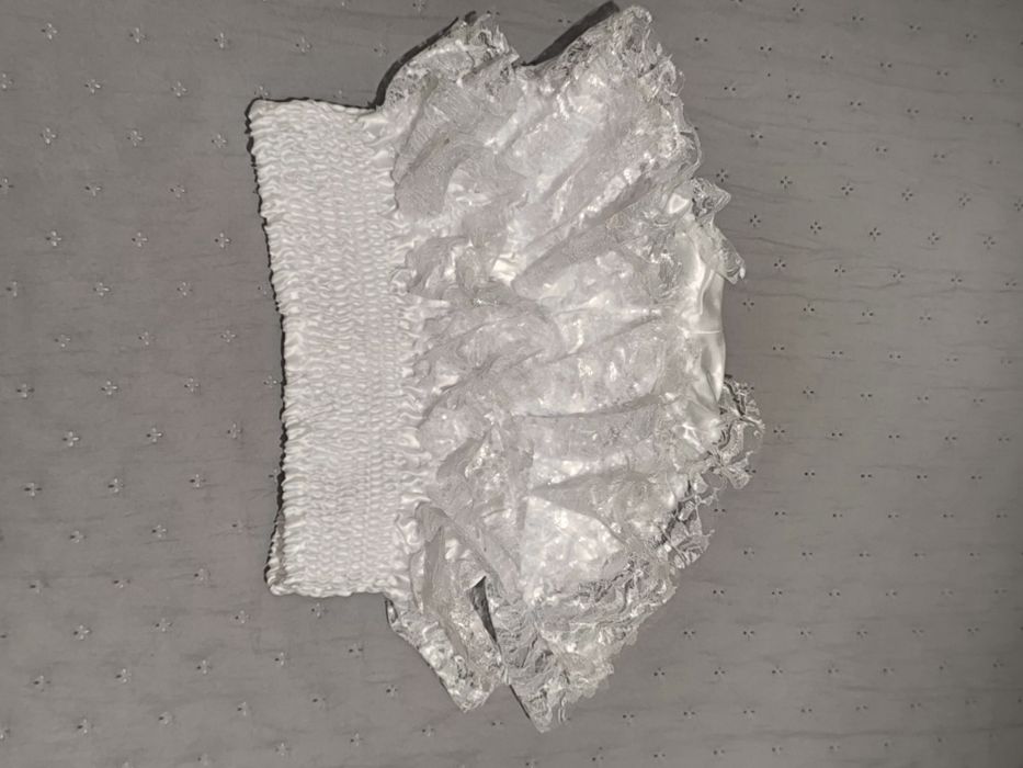 Spodenki damskie z falbanką i koronką, styl wiktoriański, one size