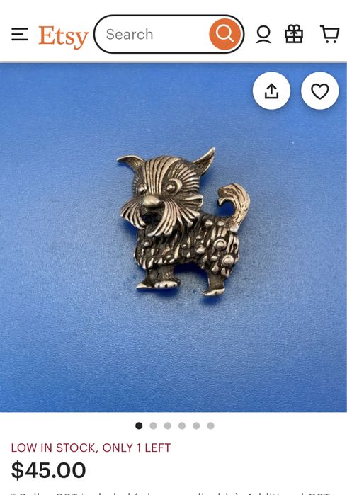 Винтажная брошь серебро 925