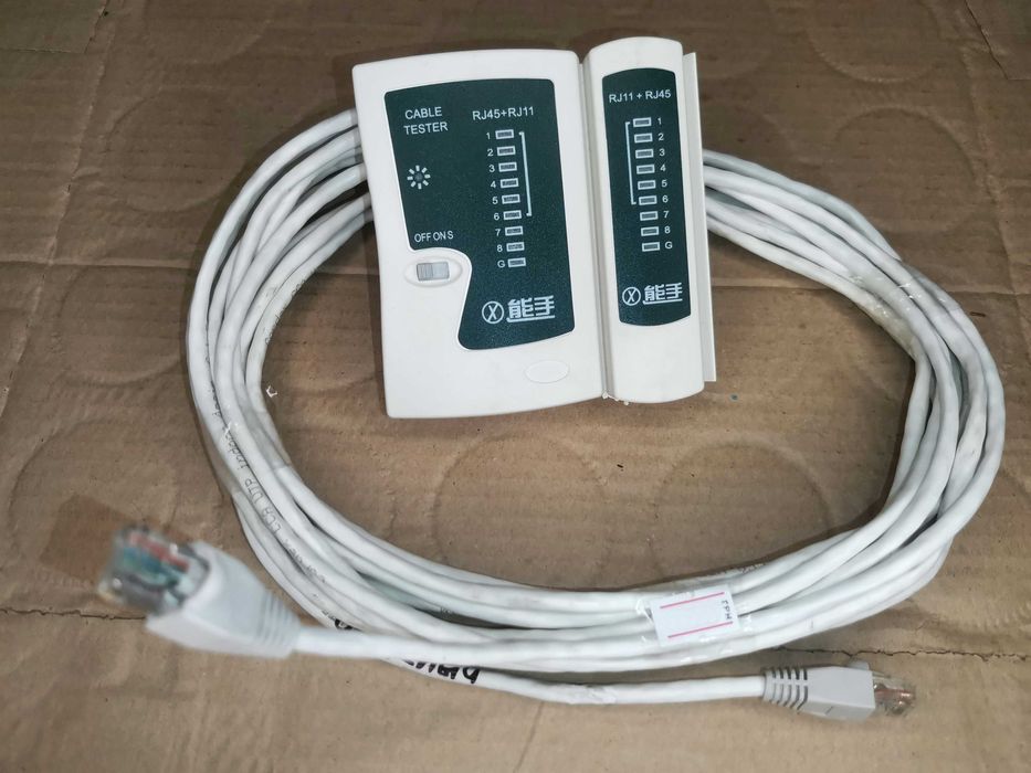 Кабель для интернета Патч корд 7.45 м  проверенный тестером