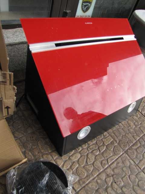 Okap kuchenny wyciąg 60cm czerwony szklany Klarstein Alina