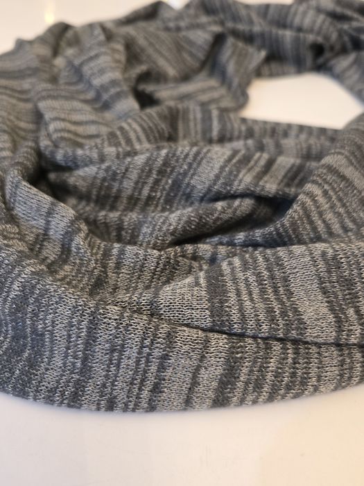 Szal komin stalowo srebrny