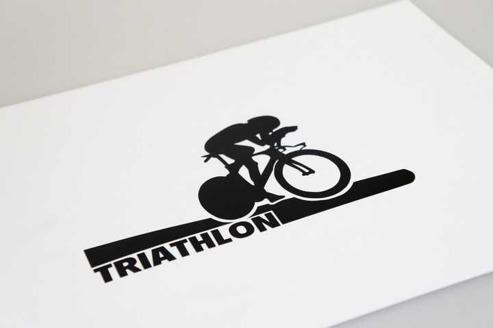 NAKLEJKA na samochód ROWER TRIATHLON 15x10cm