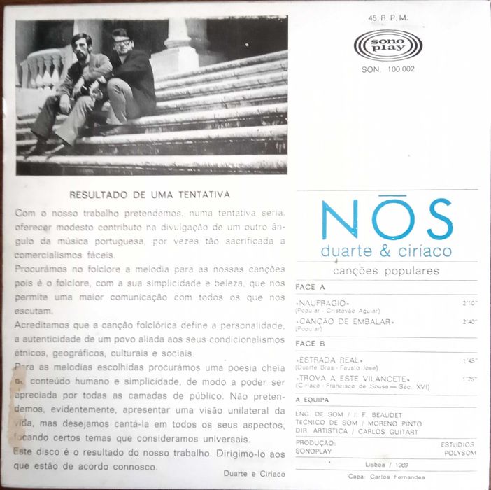 Duarte & Ciríaco	- - - - -	Nós - Canções Populares	- - - - -	EP