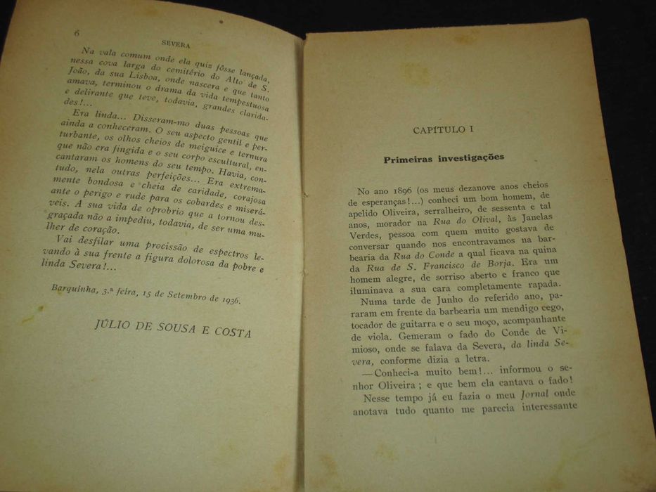 Livro Severa Júlio de Sousa e Costa Bertrand 1936