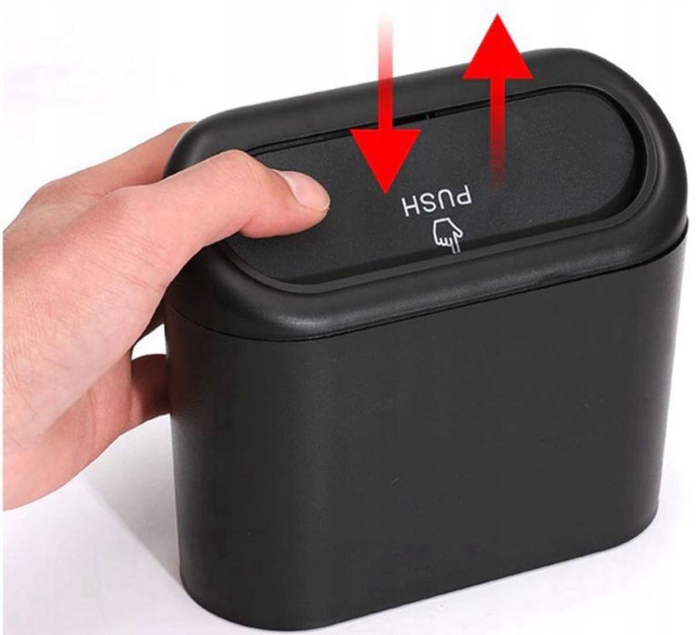 2x Kosz na śmieci samochodowy pojemnik z klapką