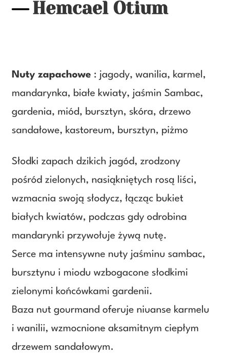 Hemcael Otium - woda perfumowana  100 ml.