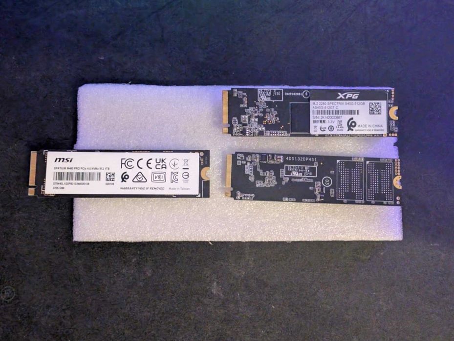 SSD M.2 NVMe – MSI M480 Pro 1TB + ADATA 512GB + ADATA 1TB