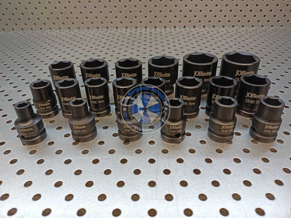 Nasadki udarowe 8-32mm 20szt 1/2" zestaw nasadek klucze nasadowe JOBIextra X1302