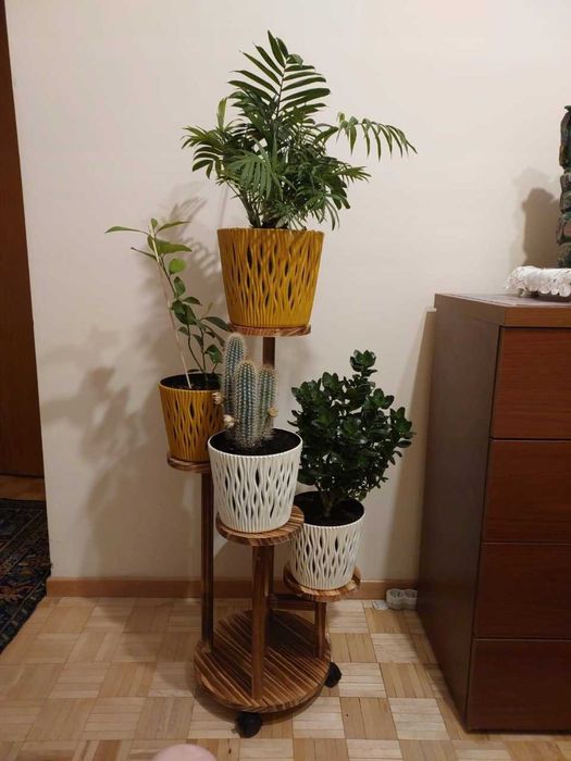 6-poziomowy kwietnik drewniany naturalne drewno do domu