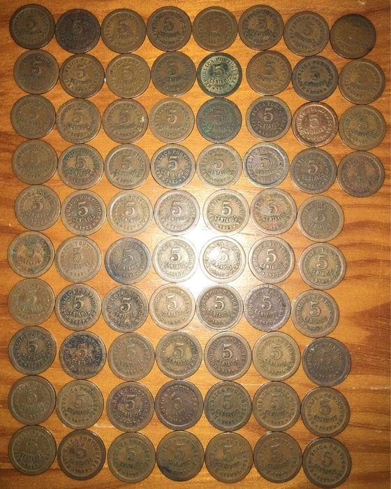 Moedas antigas 5 centavos