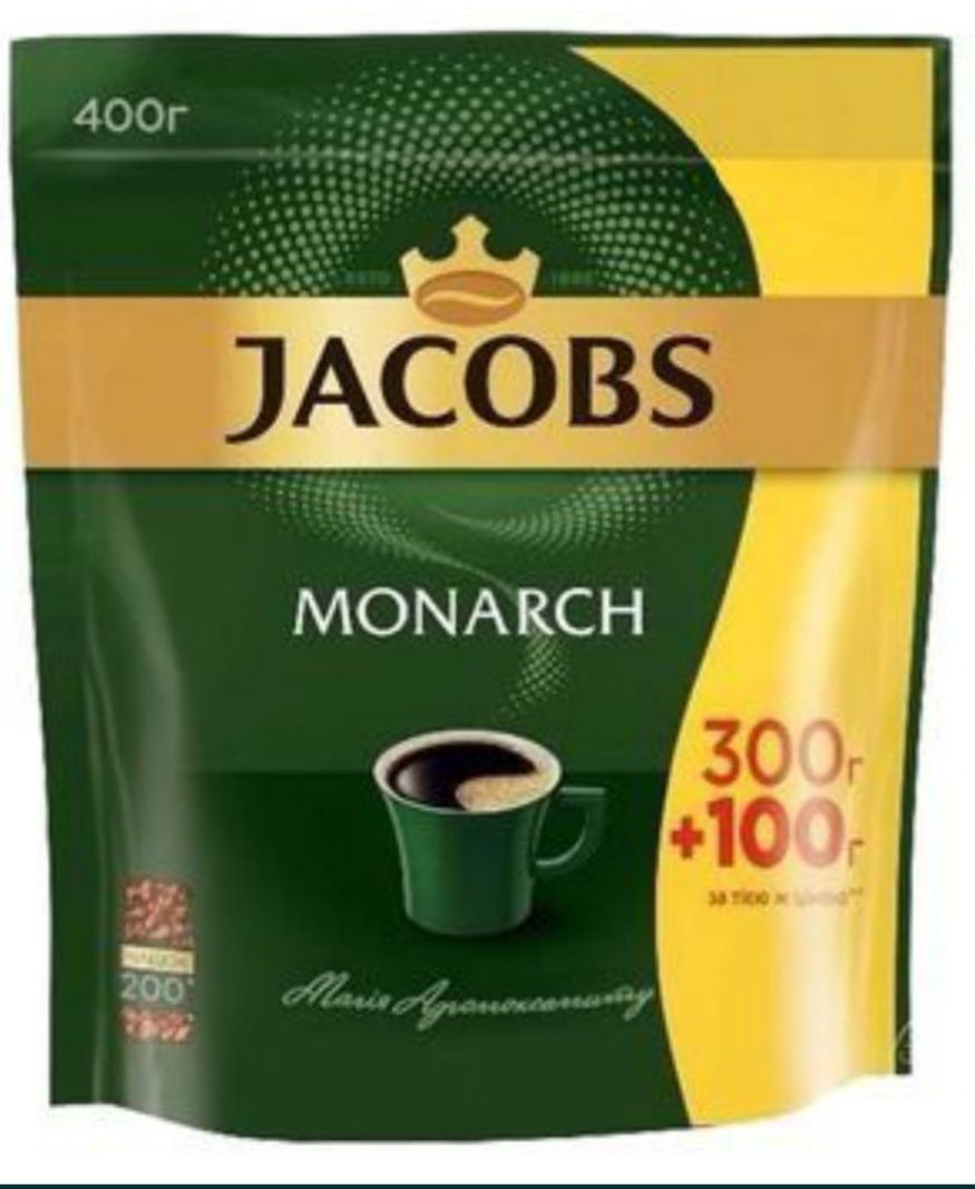 Якобс монарх 300+100 jacobs 400, кофе кава сублімована: 215 грн ...