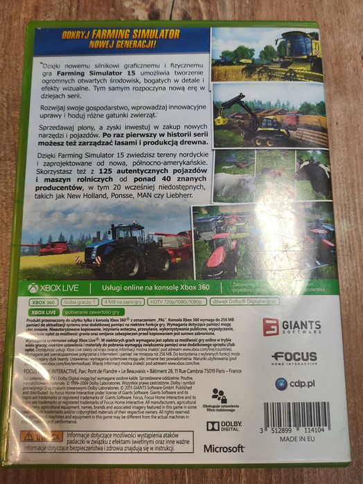 Farming Simulator 15 XBOX 360 Sklep/Wysyłka/Wymiana