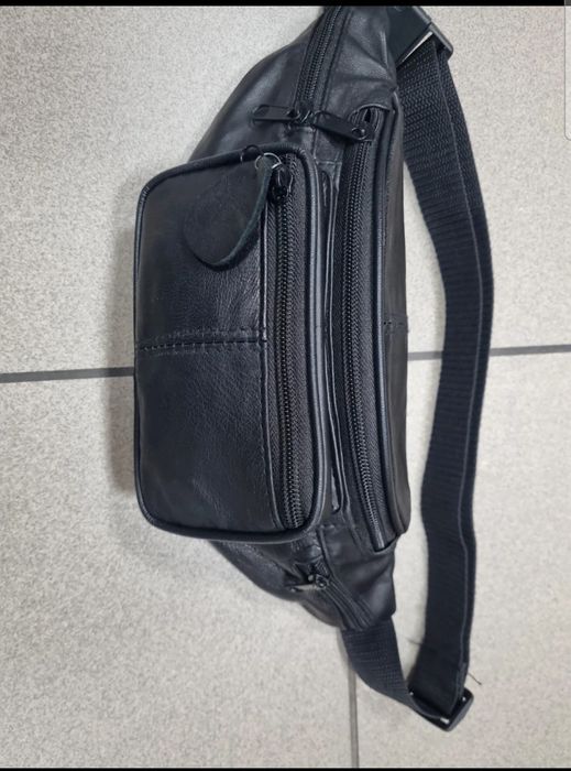 Saszetka skóra naturalna czarna