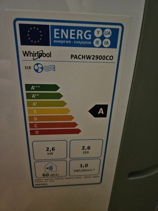 Klimatyzator whirlpool pacw2900co UZYWANY