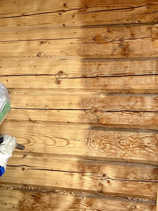 Piaskowanie, Sodowanie elewacji. Mobilne oczyszczanie drewna i bali 34