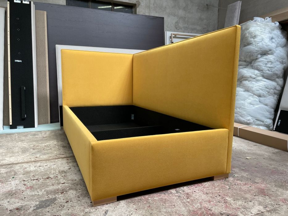 Łóżko tapicerowane narożne gładkie dziecięce młodzieżowe stelaż