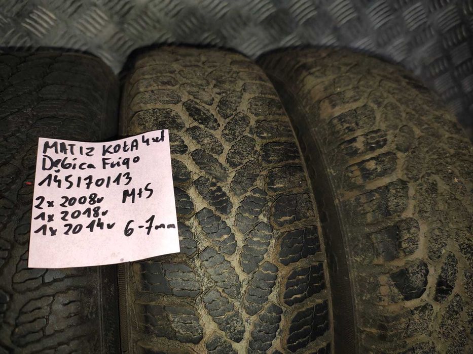 matiz koła 4szt 145/70/13 2x2008r 1x2018r 1x2014r 6-7mm