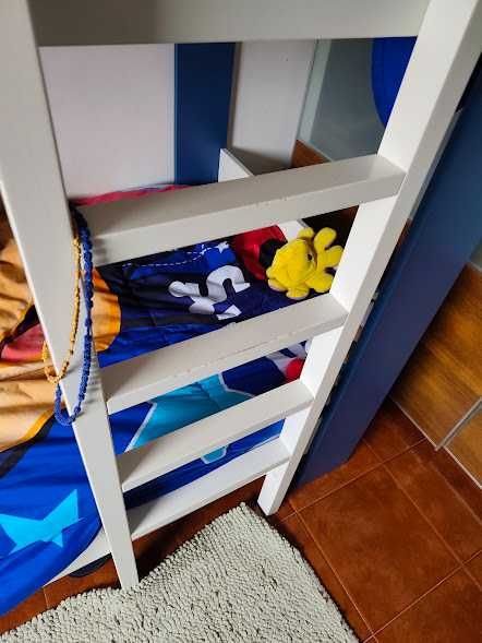Beliche Infantil em Madeira Robusta + 1 Colchão Incluído (205 cm)