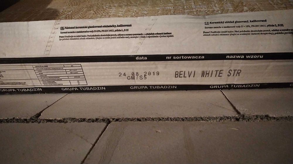 Paczka płytek ściennych BELVI WHITE STRUKTURA