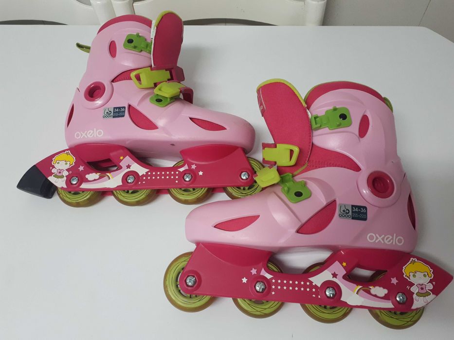 Menina Patin Rollers Patins Roller In Line Menina Rosa Ajustavel