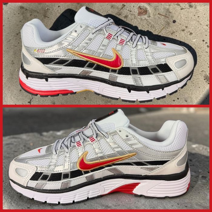 ‼️ Без передплати Кросівки Nike P-6000 Silver White Red ‼️
