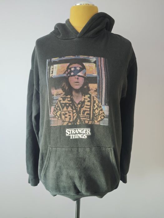 Czarna Bluza z Kapturem Pull & Bear x Stranger Things