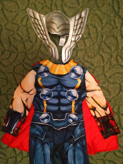 Карнавальный костюм супергероя Тора на мальчика 3-4 года с шлемом