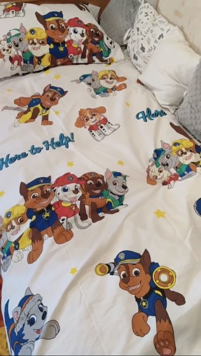 Постіль Щенячий патруль дитяча, ранфорс, комплект постільної білизни