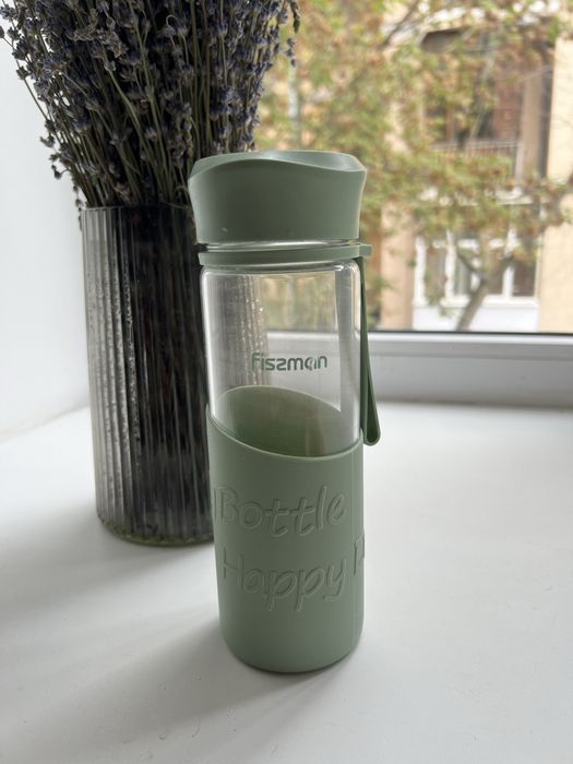 Пляшка для води 0,5л скло Fissman