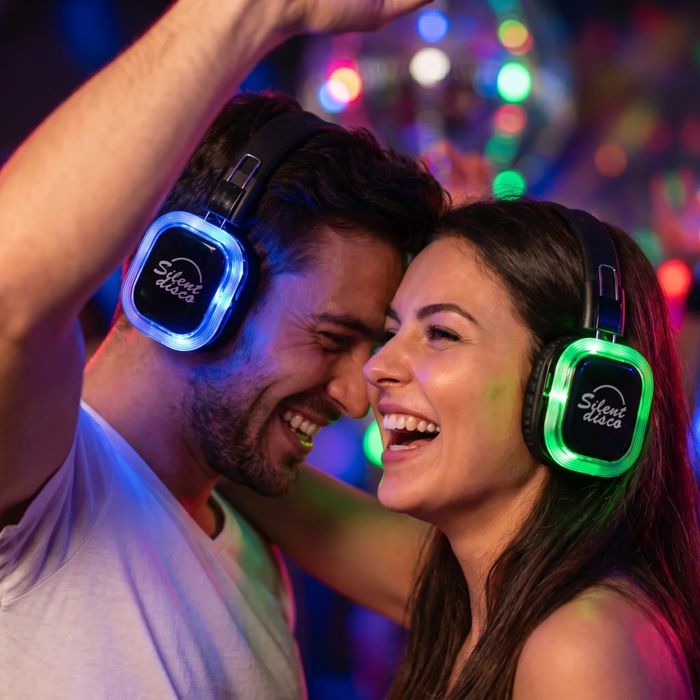 Zestaw 50 słuchawek bezprzewodowych Silent Disco LED + 3 nadajniki TC-5 (Zasięg 500m)