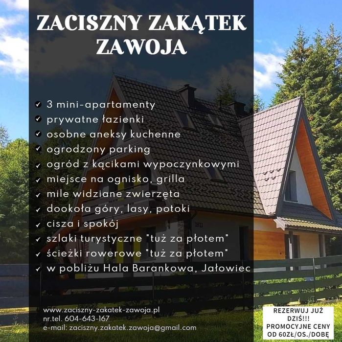 DZIEŃ MAMY - VOUCHER na Prezent - 1noc/ 2os. Nocleg w Beskidach!!!