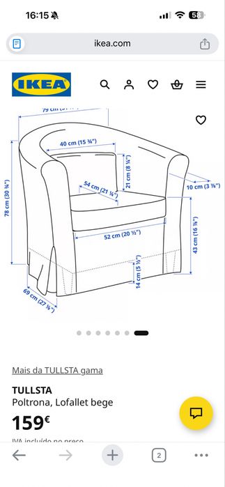 Poltrona /sofa 1 lugar do ikea