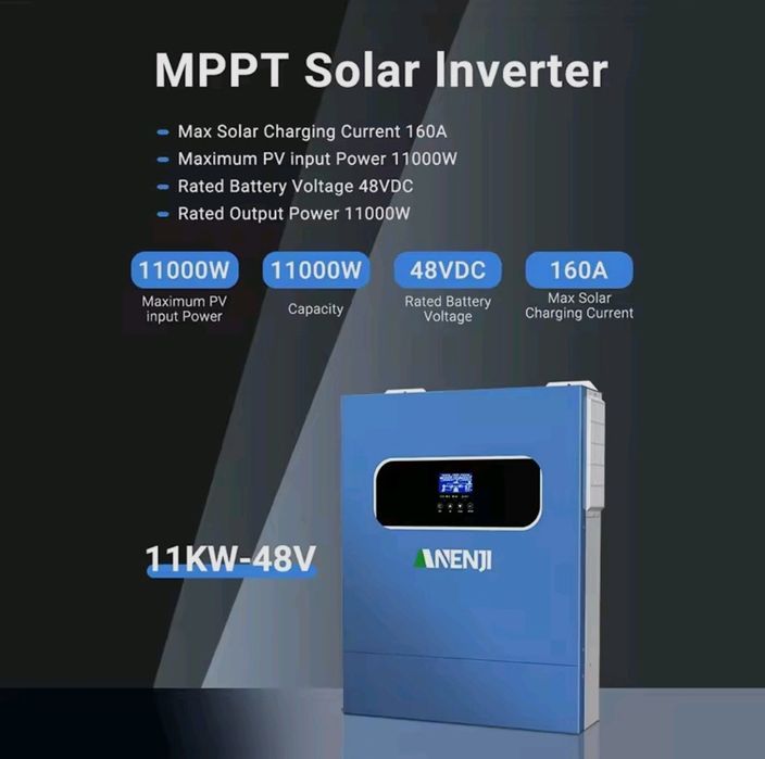 Гібридний інвертор 11кВг. ANENJI Чиста синусоїда